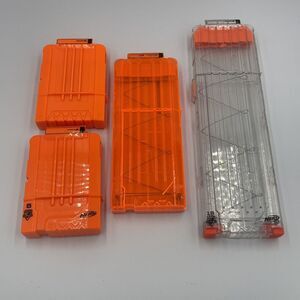 Lot‎ of (4) NERF Magazines (2)-6, (1)-12, (1)-18 Dart Round Clip Magazines